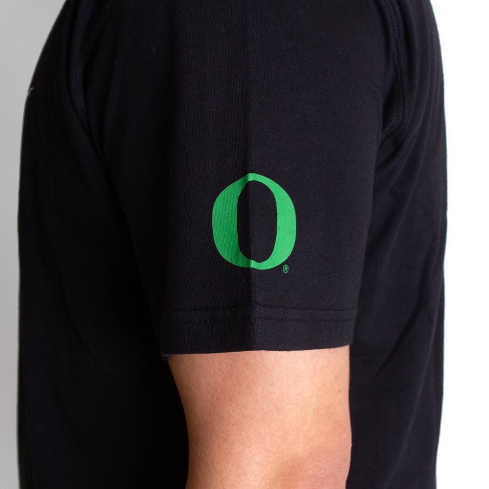 Classic Oregon O, Nike, Black, Crew Neck, Cotton, Men, Futura MX90, Hombre, T-Shirt, 760549